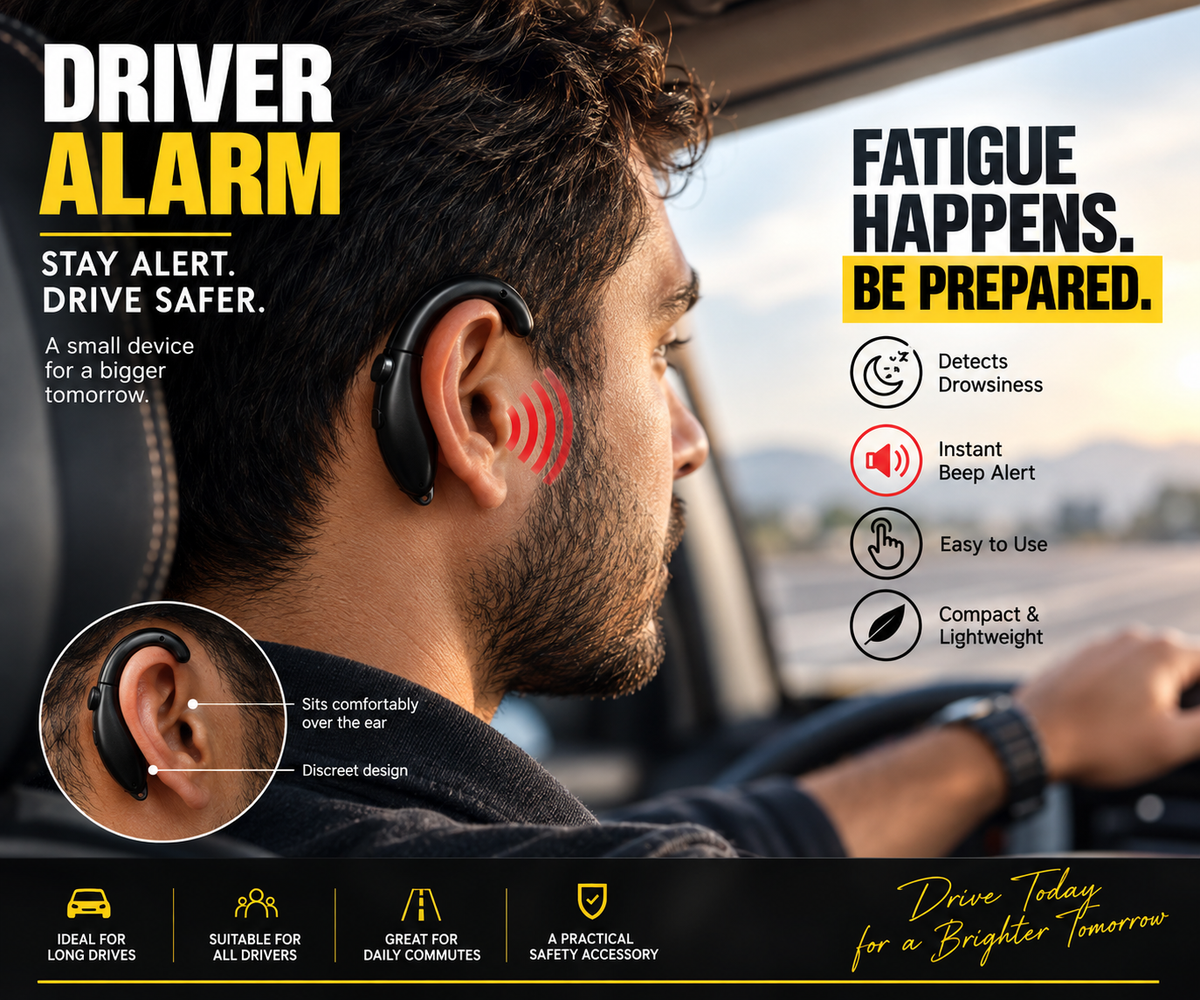Wake-Up Car Driver Anti-Sleep Alarm – (Flexi Ear-Hook Design)