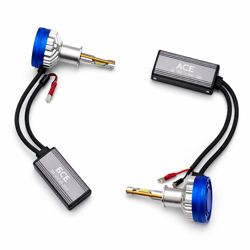 ACE AUTOS | H3 LED Headlight Bulb 4300K (Warm White), 230W (Set of 2 Bulbs)
