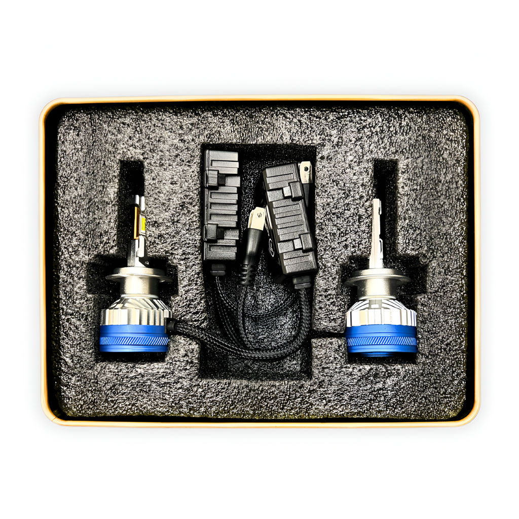 ACE AUTOS | H7/H19 LED Headlight Bulb 4300K, 250W (Set of 2 Bulbs)