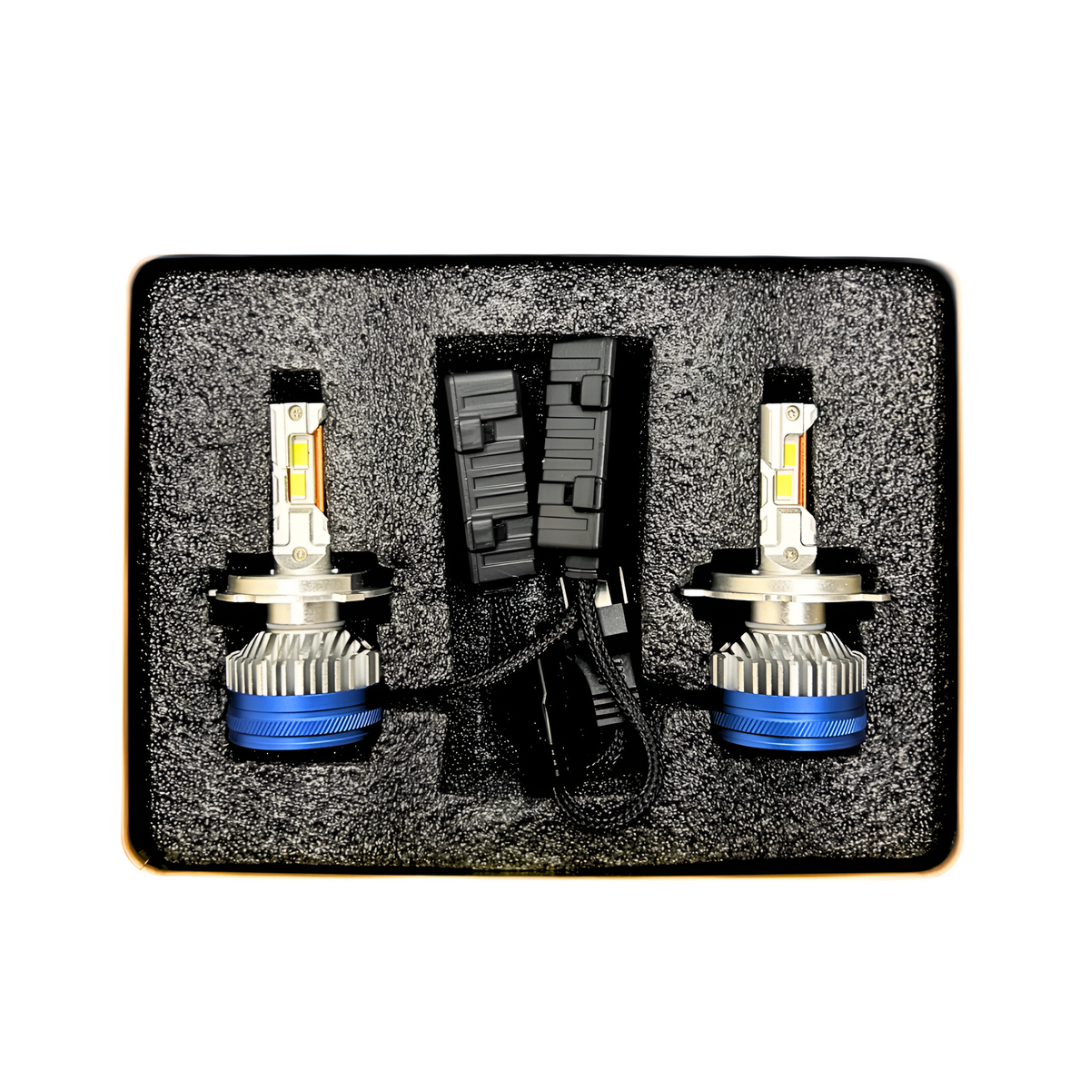 ACE AUTOS | H4/H19 LED Headlight Bulb 4300K (Warm White), 250W (Set of 2 Bulbs)
