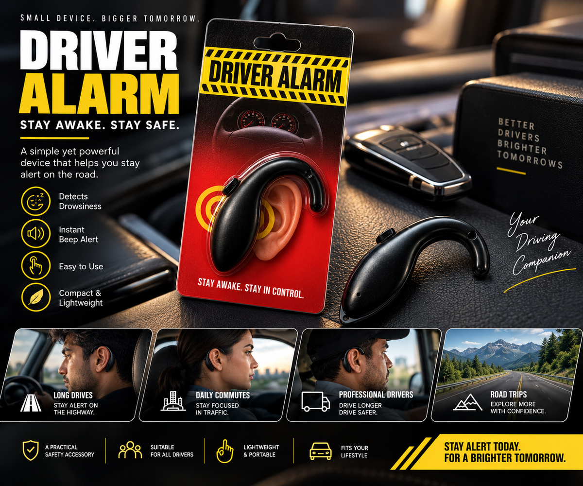 Wake-Up Car Driver Anti-Sleep Alarm – (Flexi Ear-Hook Design)