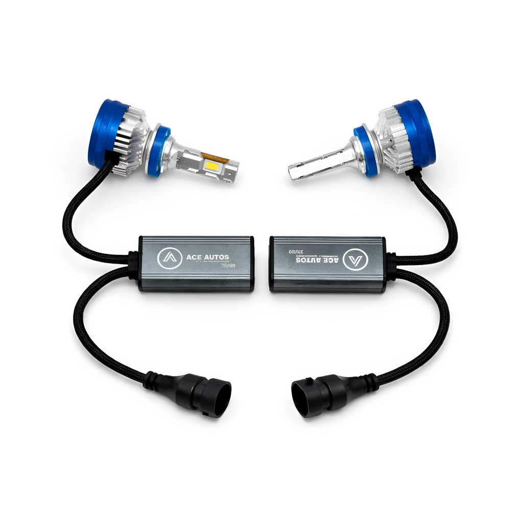 ACE AUTOS | H8/H9/H11 LED Headlight Bulb 4300K (Warm White), 230W (Set of 2 Bulbs)