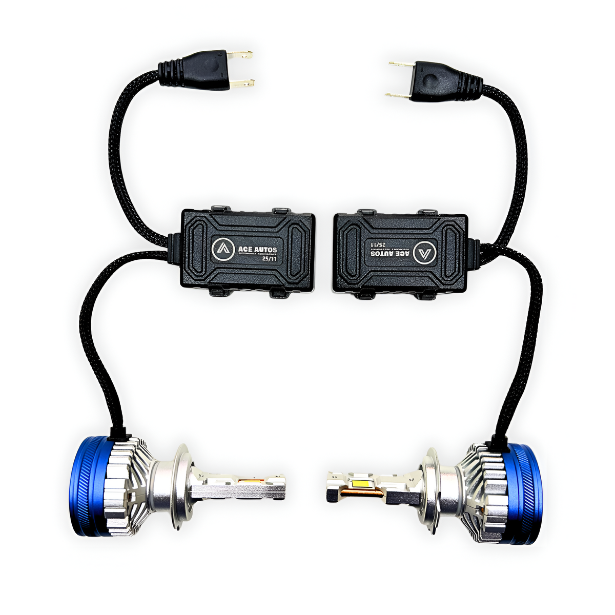 ACE AUTOS | H7/H19 LED Headlight Bulb 4300K, 250W (Set of 2 Bulbs)