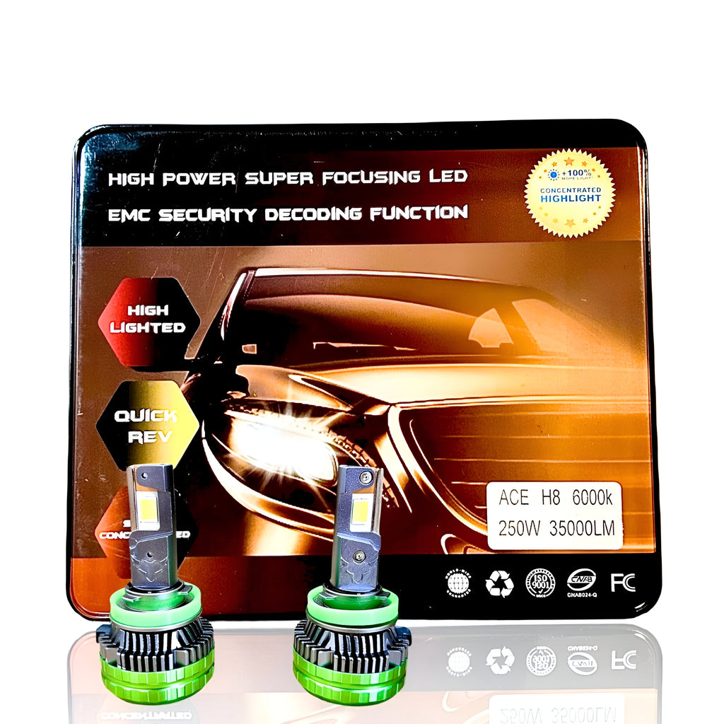 ACE H8 6000K 250W LED Headlight Bulb