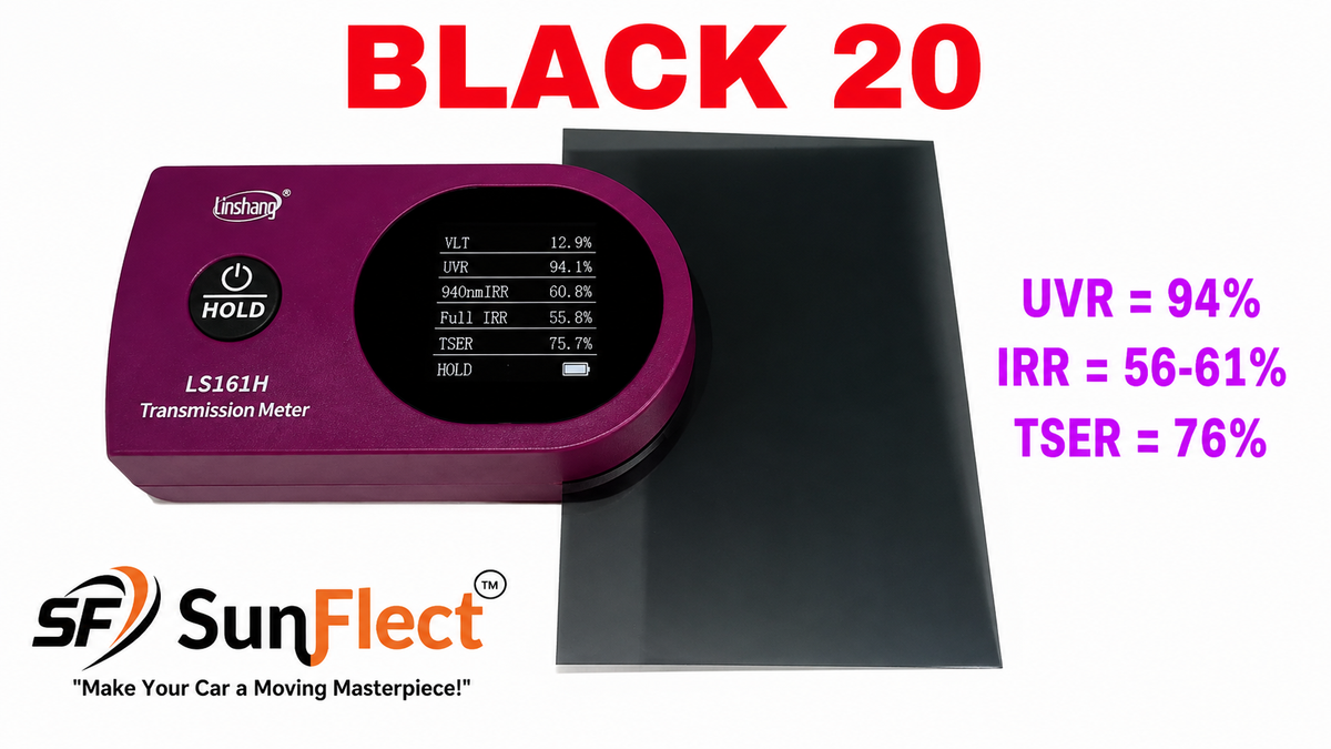 SunFlect Nano Ceramic Film IR Black 20 spec sheet