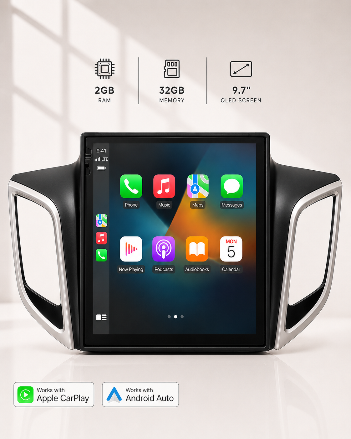 Creta (2015-2019) Android Screen 9.7 inch - display and features