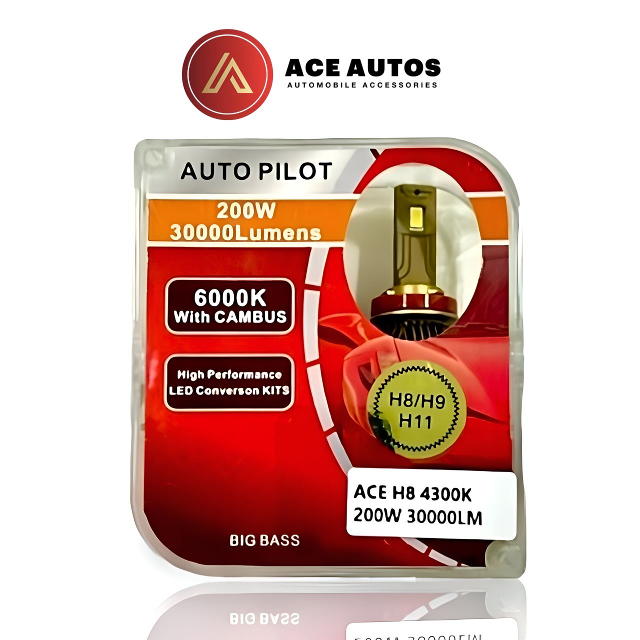 ACE H8 4300K 200W LED Headlight Bulb