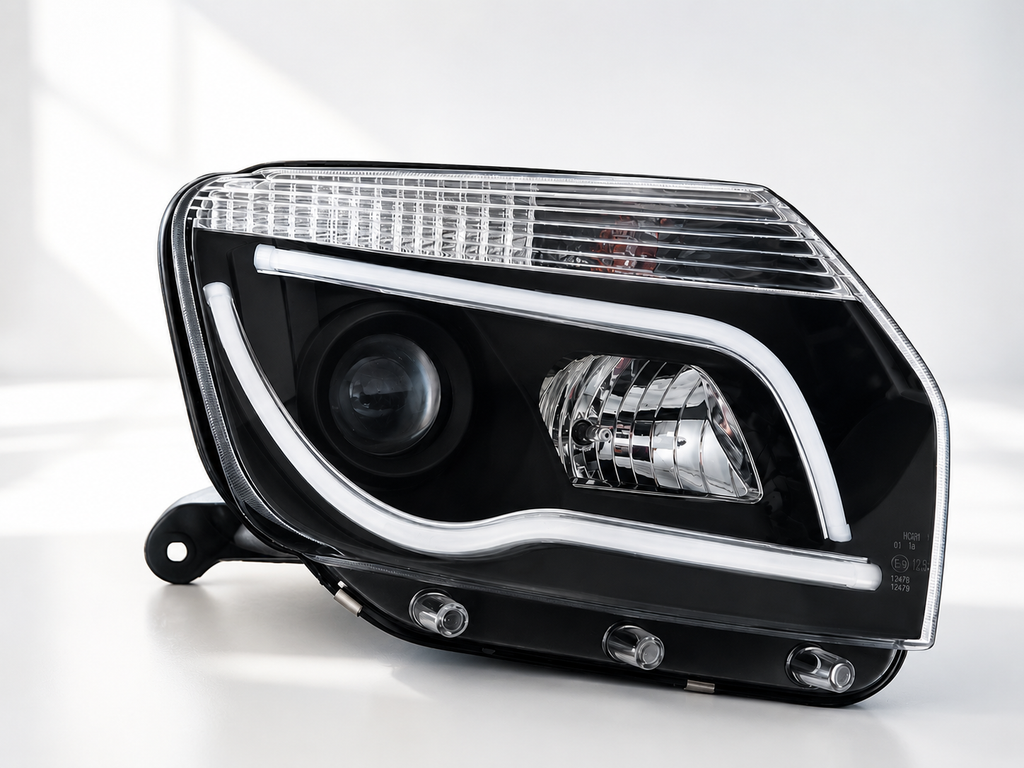 Renault Duster Headlight with DRL - installed view