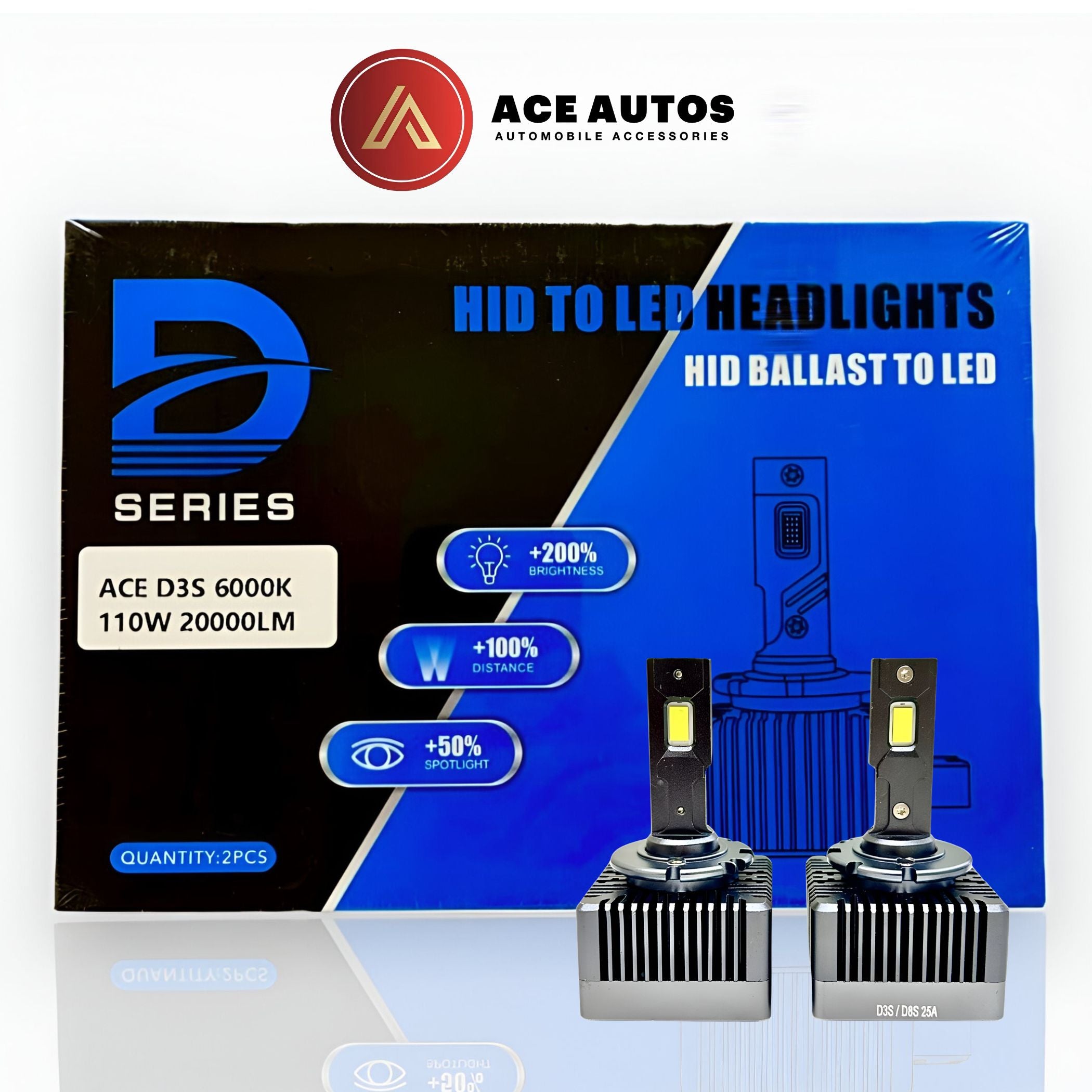 ACE D3S/D8S 6000K 110W HID-to-LED Bulb