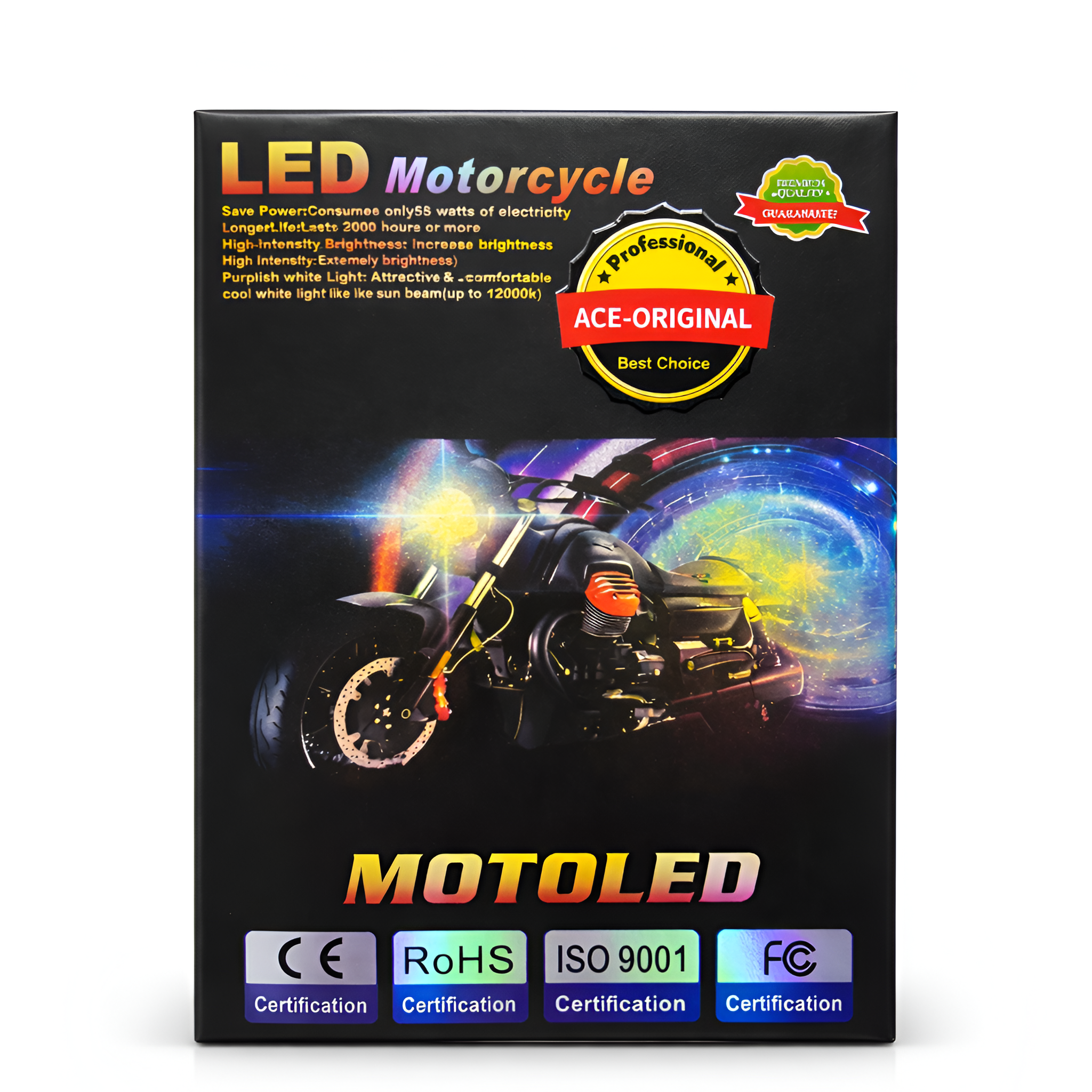 ACE Bike LED Headlight Bulb H4 5500K 100W